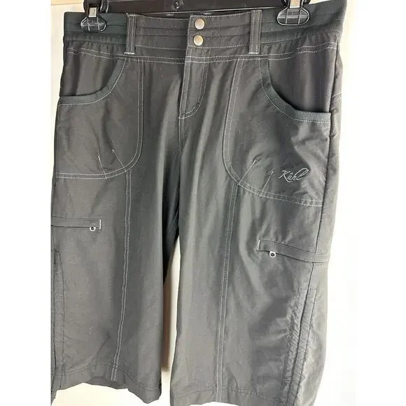 Kuhl Durango Knicker Pants Capri Crop Gray Draw Cord Hiking Bermuda Size 10 - Picture 6 of 7